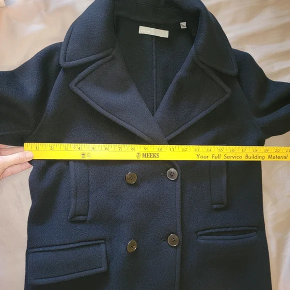 Vince Melton Coastal Navy Blue Peacoat Wool/Cashmere Blend